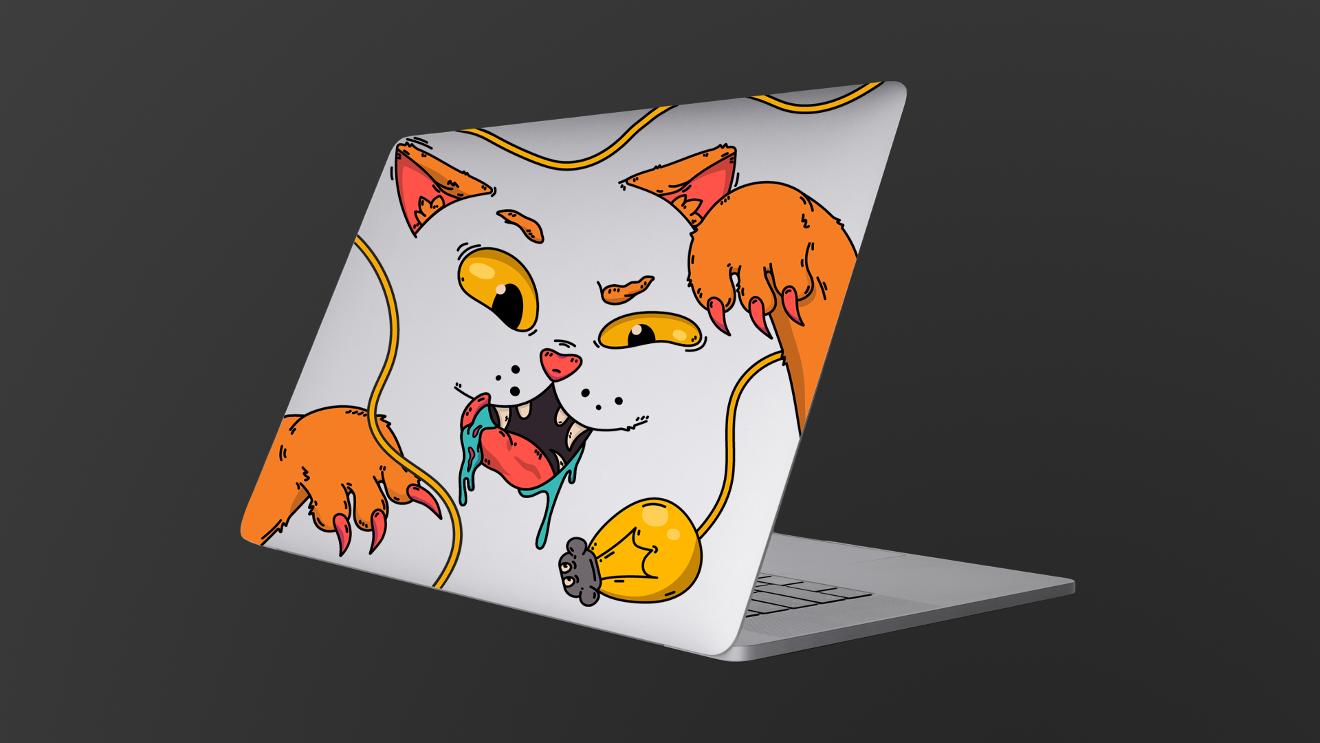 Cat Sticker on Laptop